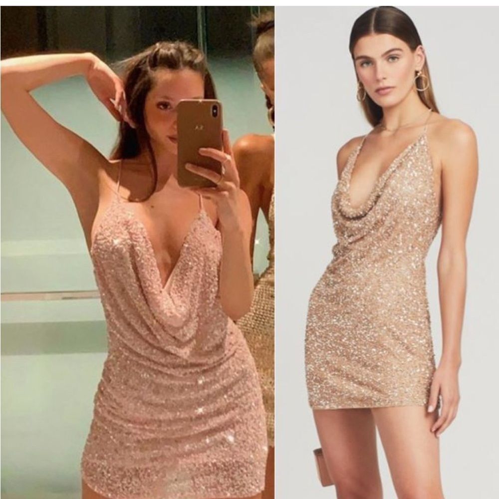 RETROFETE X REVOLVE MICH SEQUIN WOMEN'S DRESS NUDE L - Picture 13 of 16